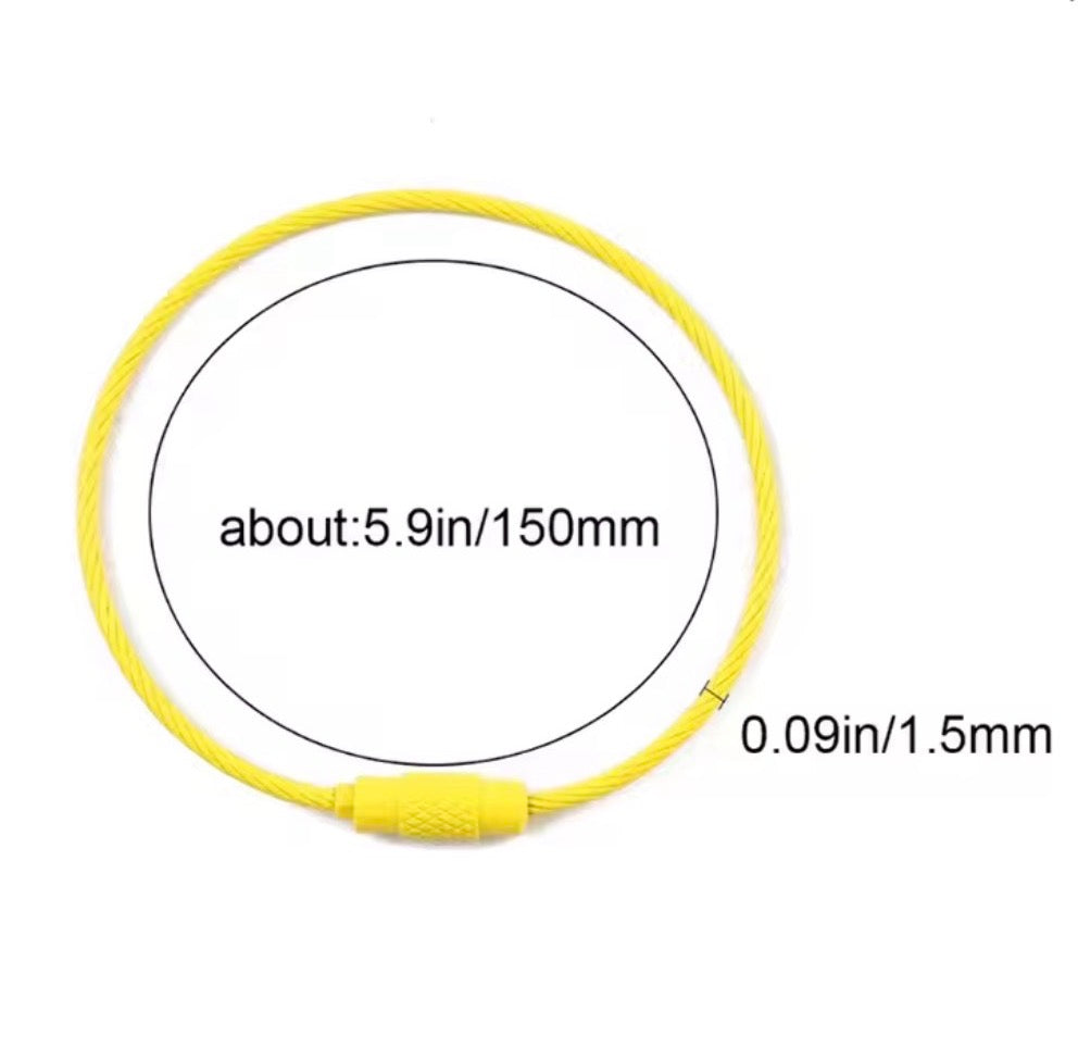 Keychain Cable Loop with with Screw Lock (3 pc)