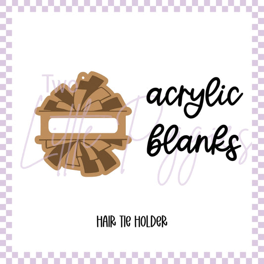 Acrylic Blank - Hair Tie Keychain - Pom Pom (Set of 3)