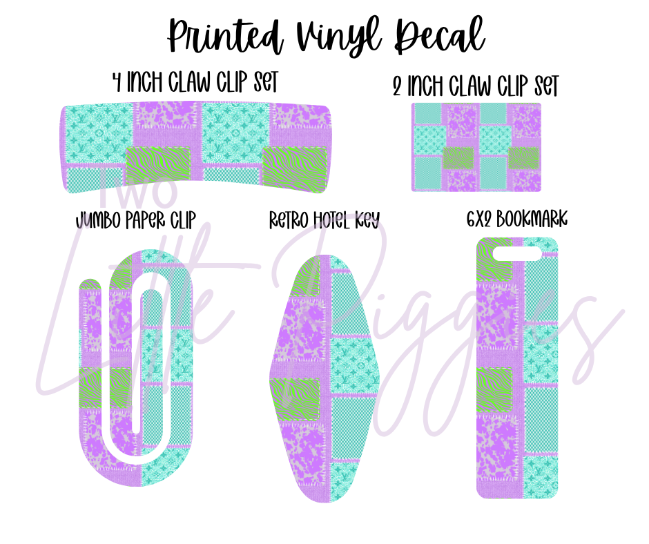 Printed Vinyl - Purple LV Patches