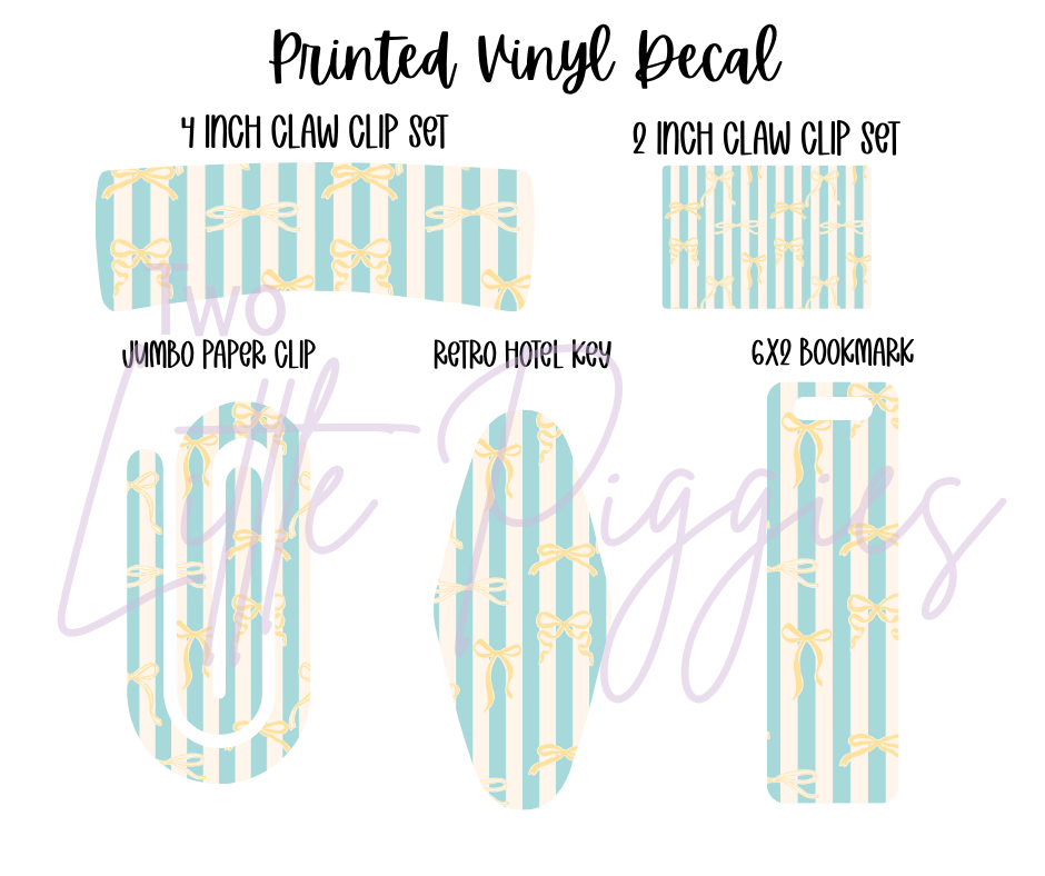 Printed Vinyl - Stripes and Bows
