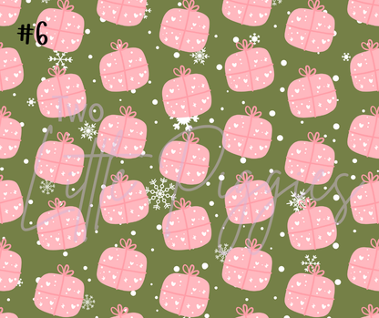 Printed Vinyl - Retro Pink Christmas