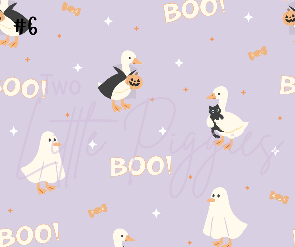 Printed Vinyl - Halloween Spooky Goose - Purple and Orange