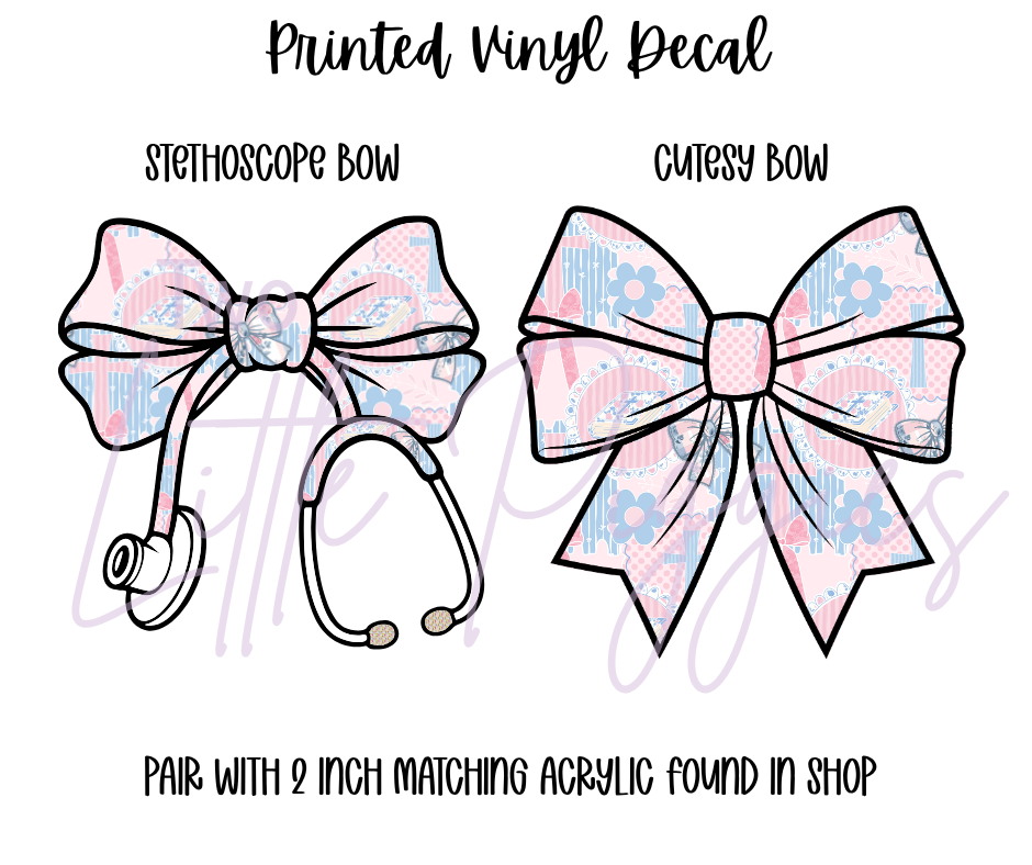 Printed Vinyl - Crosses and Bows