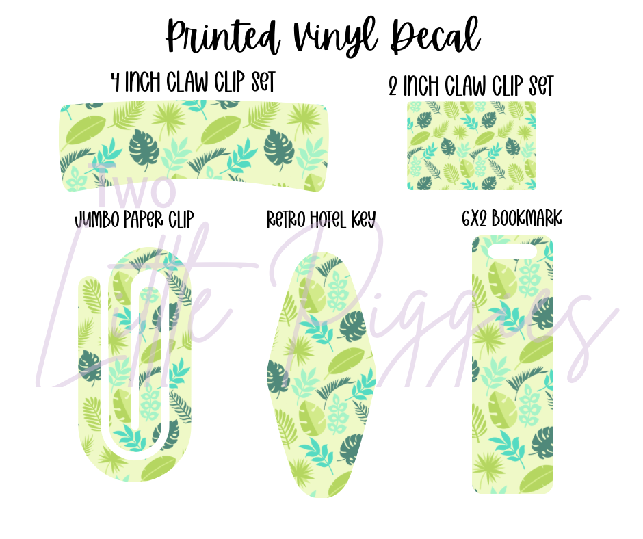 Printed Vinyl - Tropical Green Leaves