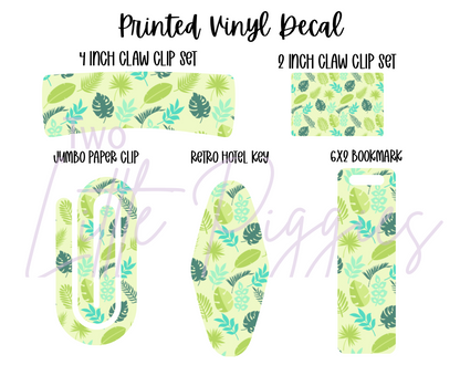 Printed Vinyl - Tropical Green Leaves