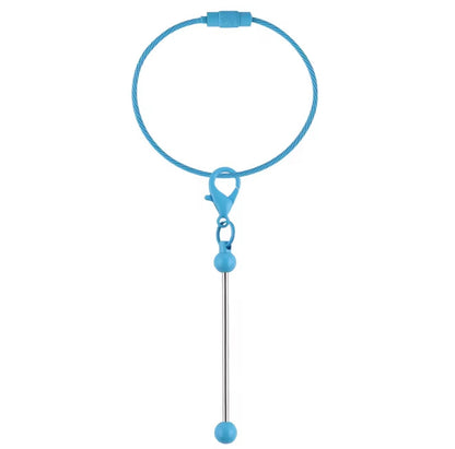 Keychain Cable Loop with Beadable Bar and Screw Lock (3pc)