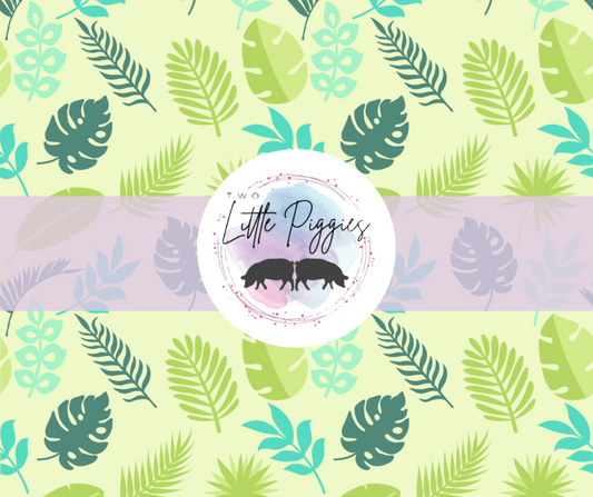 Printed Vinyl - Tropical Green Leaves
