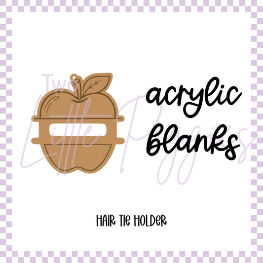 Acrylic Blank - Hair Tie Keychain - Apple (Set of 3)