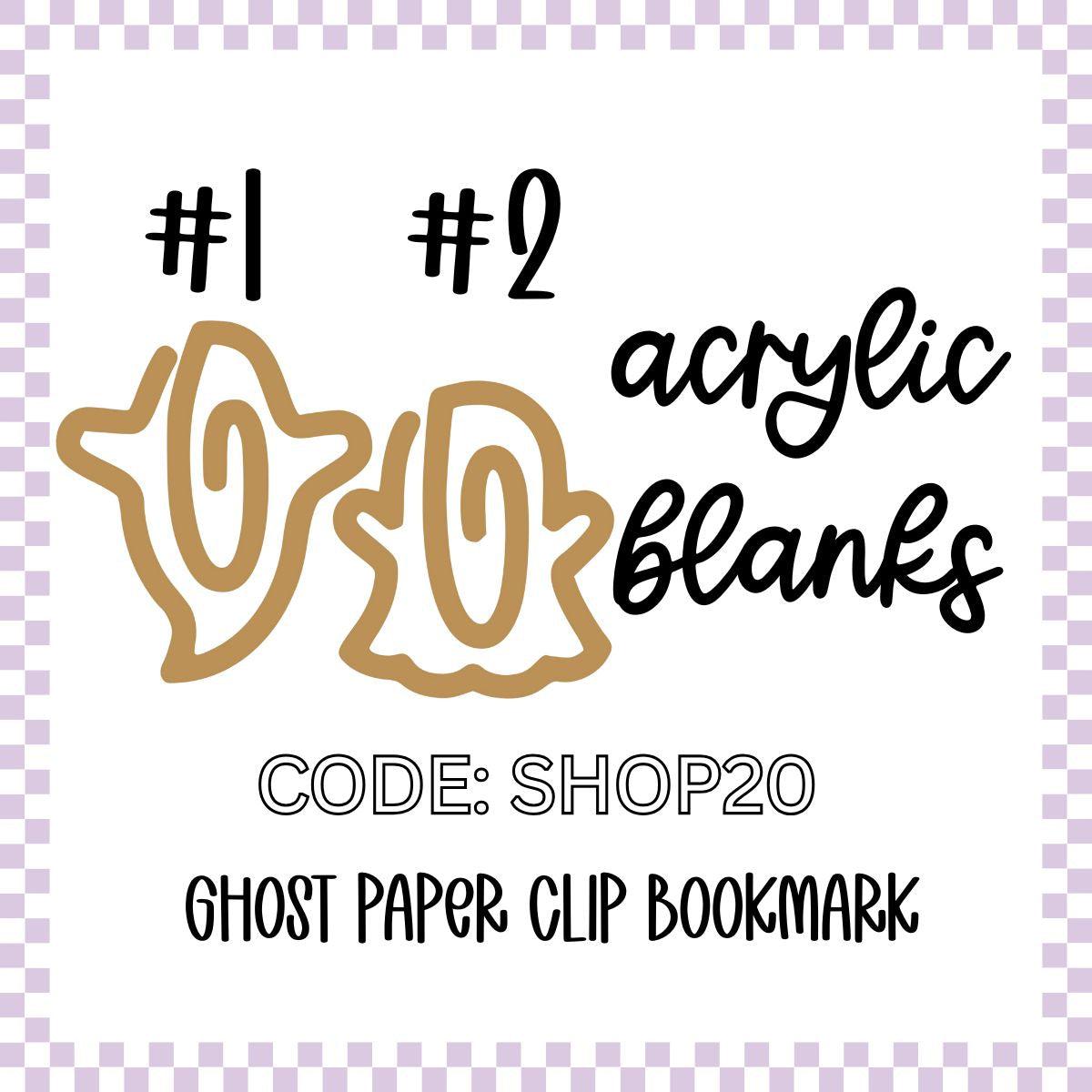 Acrylic Blank - Ghost Paper Clip Bookmark (3pc)a