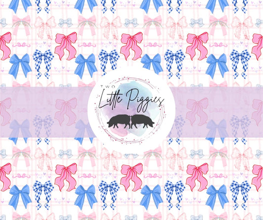 Printed Vinyl - Blue & Pink Bows