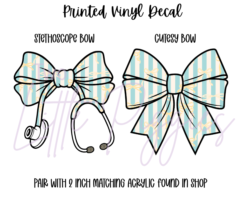 Printed Vinyl - Stripes and Bows