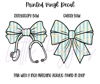 Printed Vinyl - Stripes and Bows