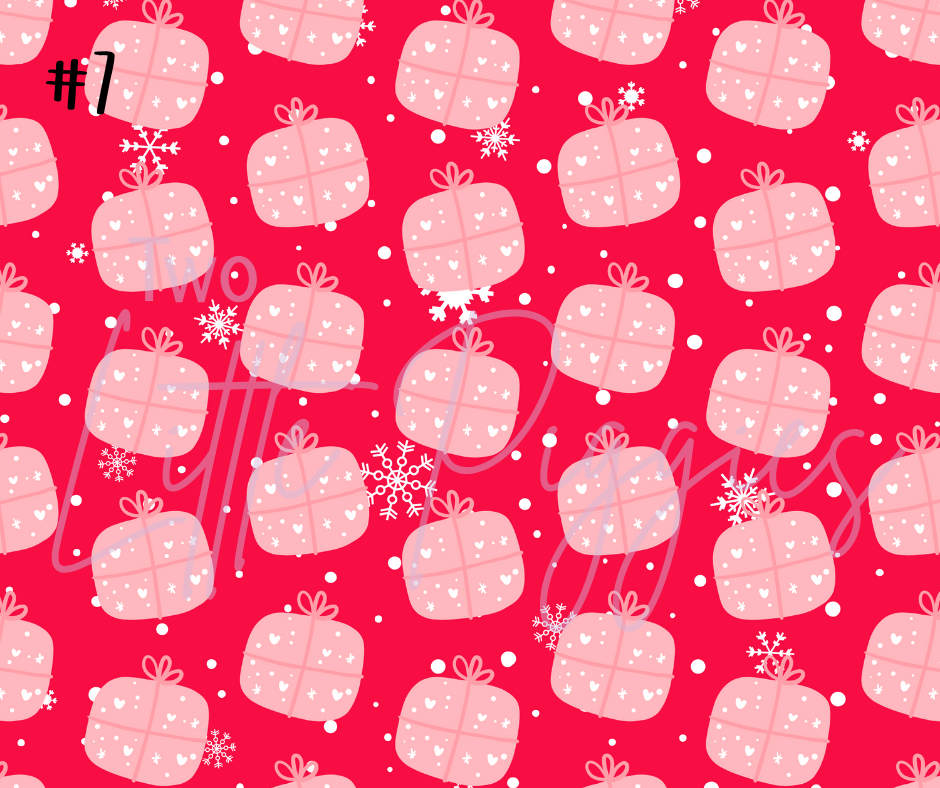 Printed Vinyl - Retro Pink Christmas
