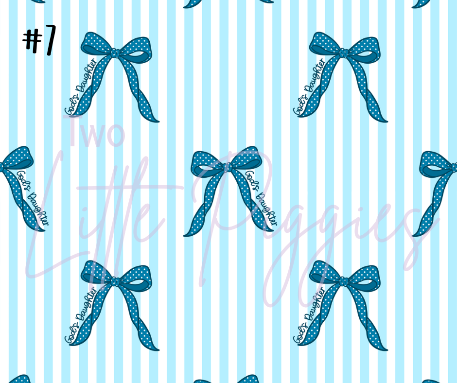 Printed Vinyl - God's Daughter Bows