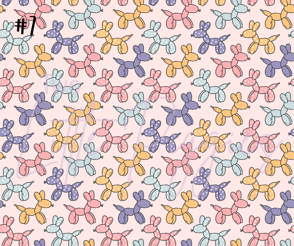 Printed Vinyl - Retro Balloon Dog - Purple