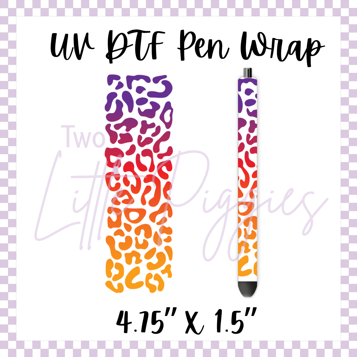 UV DTF - Pen Wrap - Orange Gradient Leopard