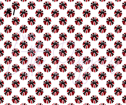 Printed Vinyl - Cheer - Red and Black
