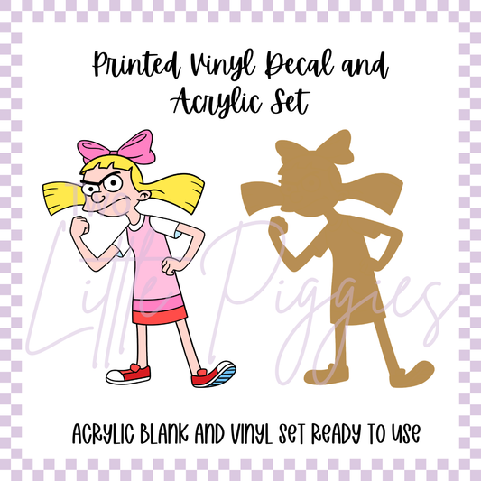 Printed Vinyl and Acrylic Set - 90's - Helga