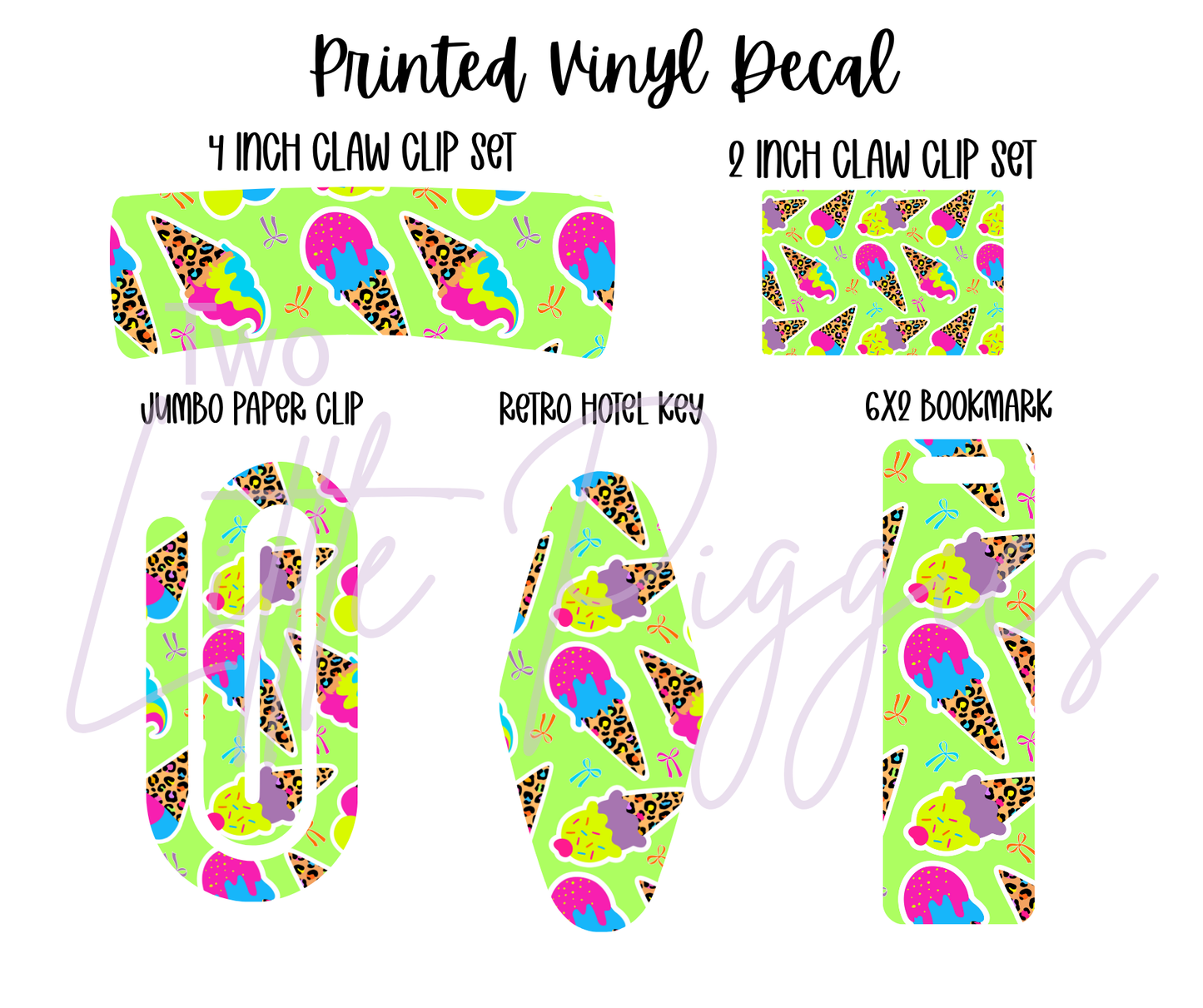 Printed Vinyl - Neon Ice Cream