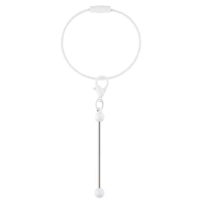 Keychain Cable Loop with Beadable Bar and Screw Lock (3pc)