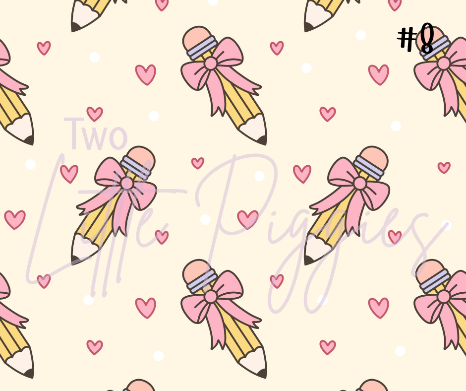 Printed Vinyl - Back to School - Pastel