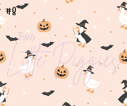 Printed Vinyl - Halloween Spooky Goose - Pink and Orange
