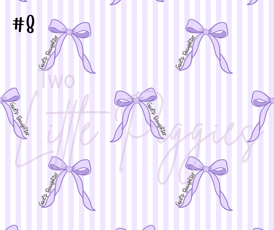 Printed Vinyl - God's Daughter Bows