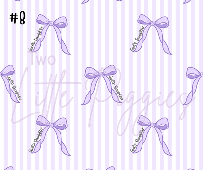 Printed Vinyl - God's Daughter Bows