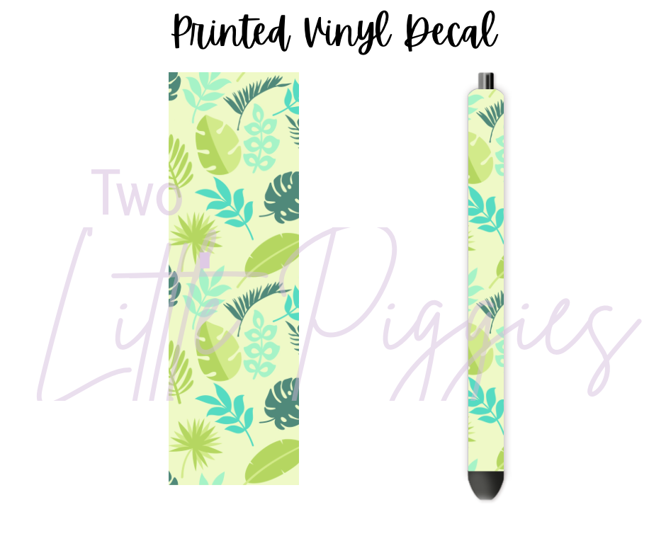 Printed Vinyl - Tropical Green Leaves
