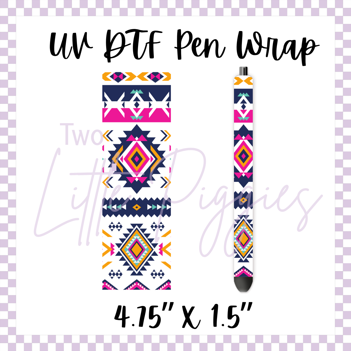 OOPSIE UV DTF - Pen Wrap - Aztec - White is Printed