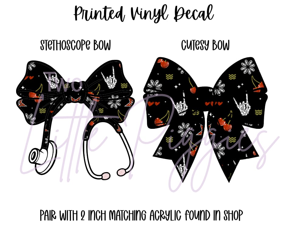 Printed Vinyl - Black & Red Checker Skulls
