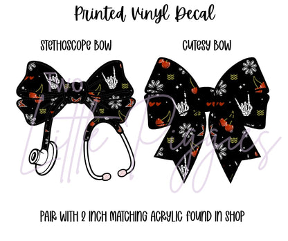 Printed Vinyl - Black & Red Checker Skulls