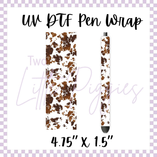 UV DTF - Pen Wrap - Brown Cow Print