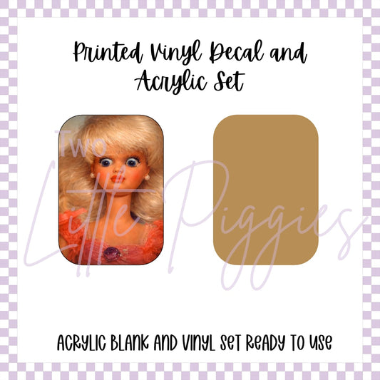 Printed Vinyl and Acrylic Set - Barbie Face Blonde