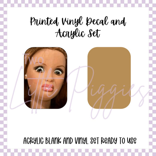 Printed Vinyl and Acrylic Set - Barbie Face Eyes