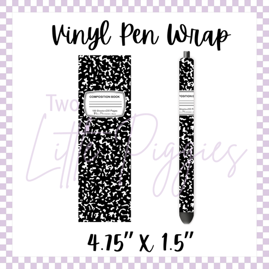 Printed Vinyl - Pen Wrap - Composition Notebook