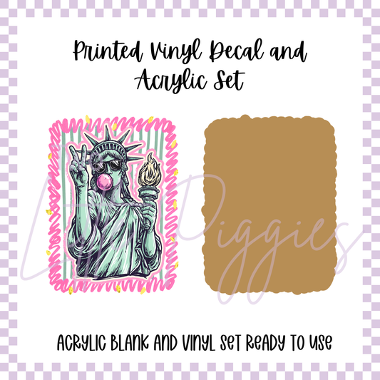 Printed Vinyl and Acrylic Set - Bubblegum Liberty