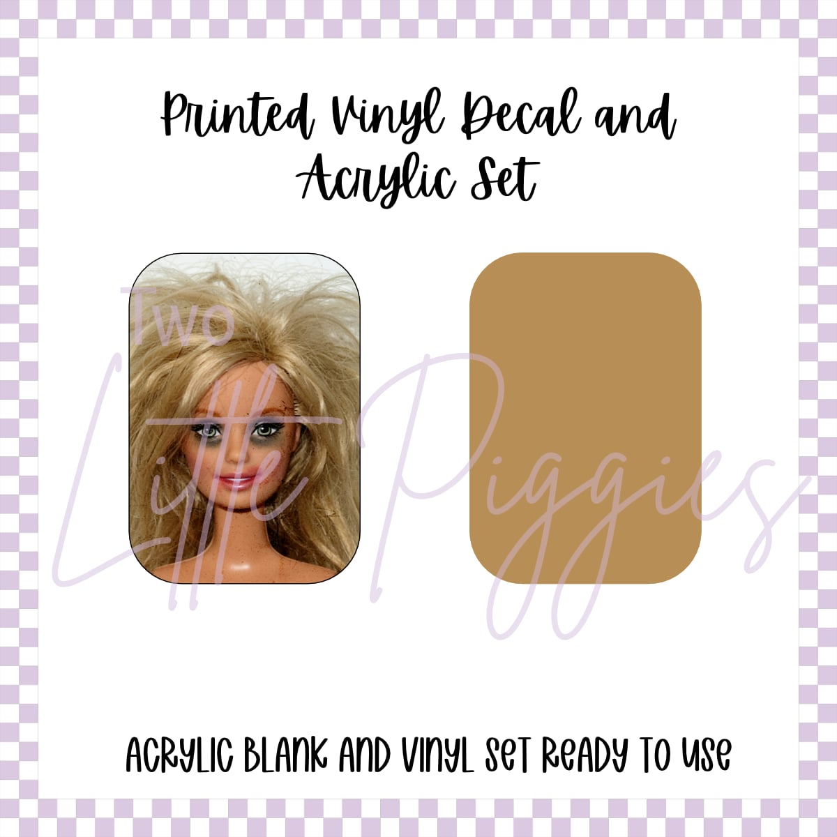 Printed Vinyl and Acrylic Set - Barbie Face Mascara