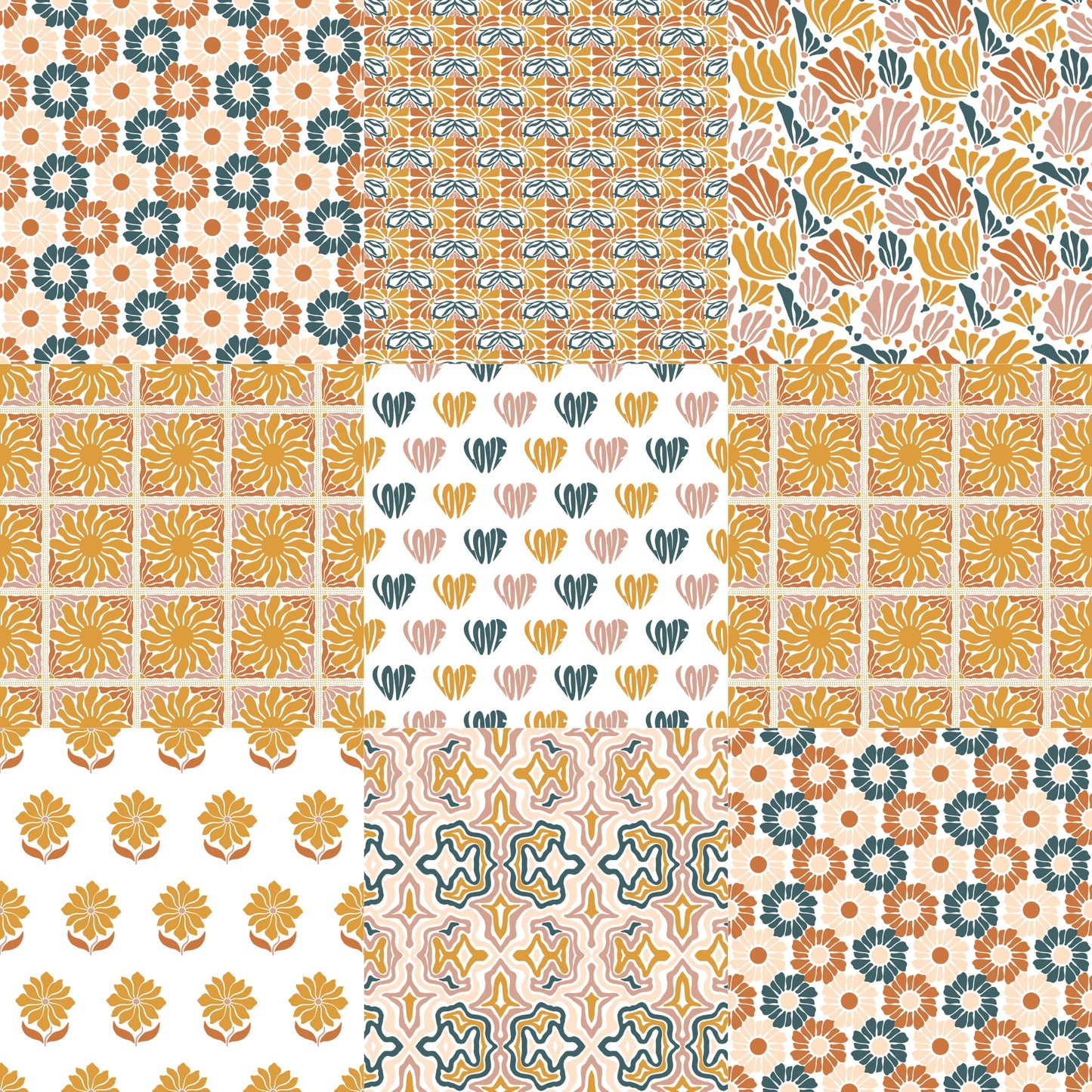 Printed Vinyl - Autumn Groovy Bloom