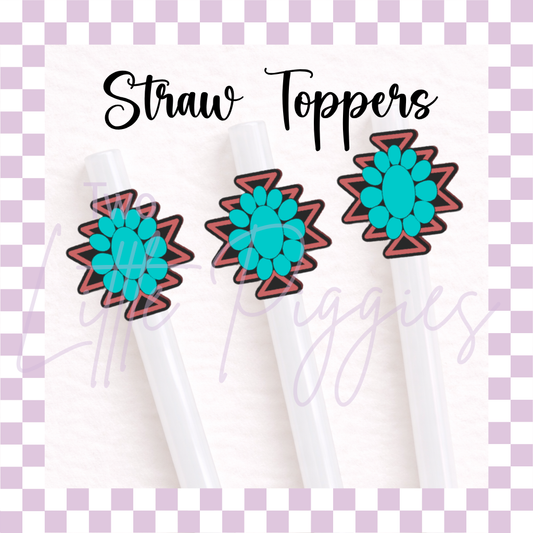 3D Printed - Straw Topper - Aztec