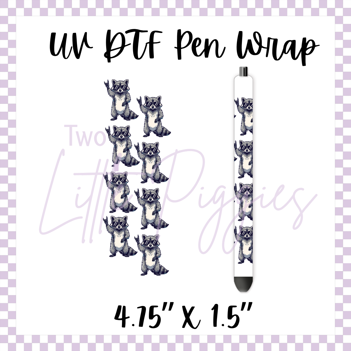 UV DTF - Pen Wrap - Cool Raccoon