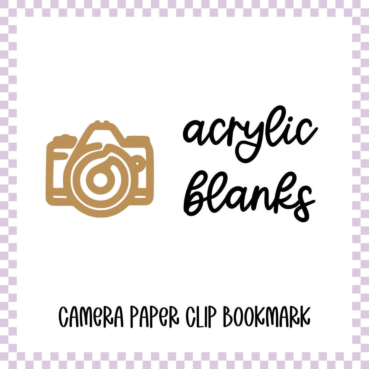 Acrylic Blank - Camera Paper Clip Bookmark (3pc) – Two Little Piggies ...