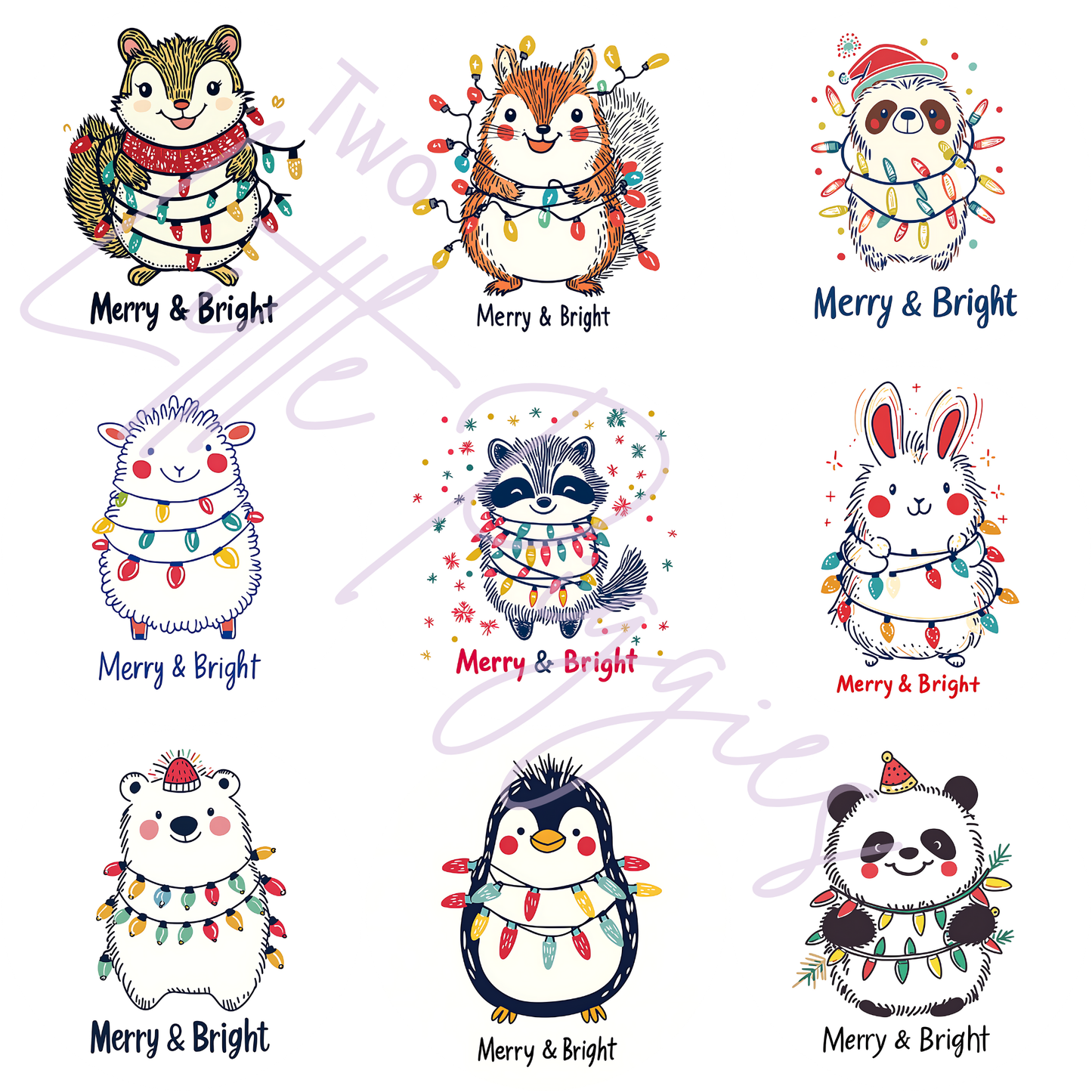 Round Ornament Sheets - Cute Animals 1