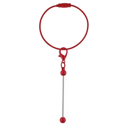 Keychain Cable Loop with Beadable Bar and Screw Lock (3pc)
