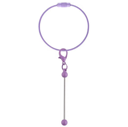 Keychain Cable Loop with Beadable Bar and Screw Lock (3pc)