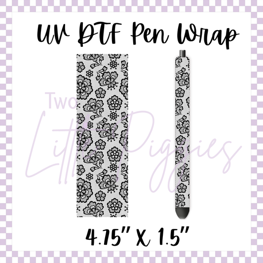 UV DTF - Pen Wrap - Floral Lace