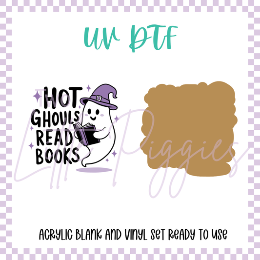 UV DTF -  Acrylic Blank and Decal - 2 inch - Hot Ghouls Read Books