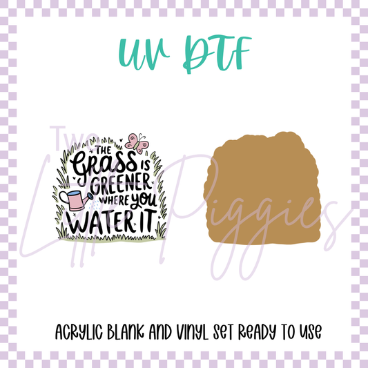 UV DTF -  Acrylic Blank and Decal - 2 inch - Grass is Greener