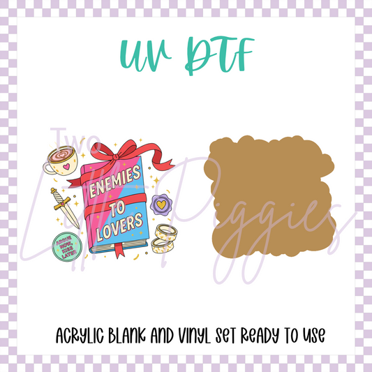 UV DTF -  Acrylic Blank and Decal - 2 inch - Book Bundle - Enemies to Lovers