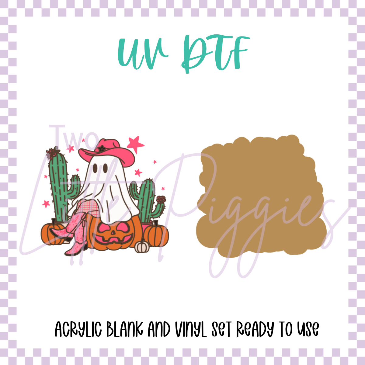 UV DTF -  Acrylic Blank and Decal - 2 inch - Ghosty Boots